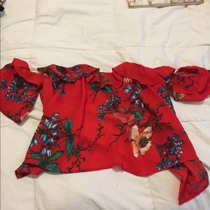 Vici Passion flowers off the shoulder top